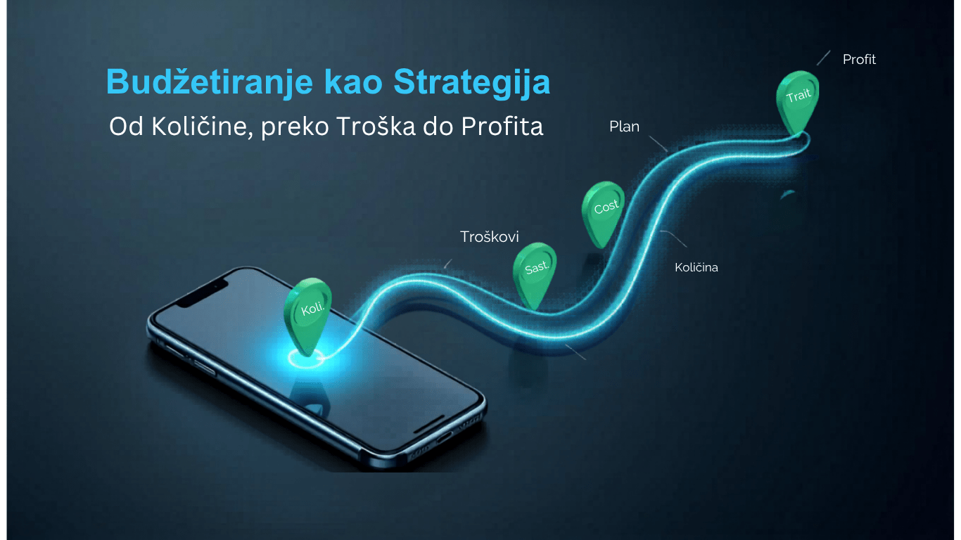 Budžetiranje kao Strategija (Website) Planiranje budžeta za firmu – infografika koja prikazuje put od finansijskog plana do rasta profita.