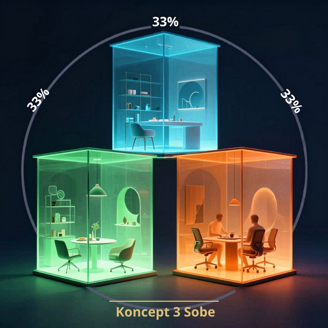 Koncept 3 sobe – kvalitet, funkcionalnost i dizajn, po 33% važnosti u metodologiji U-Furniture